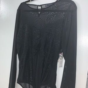 Black lace body suit